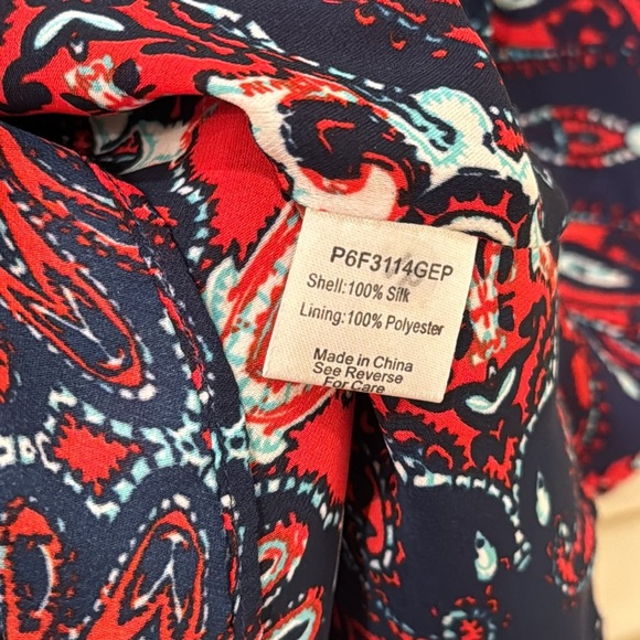 Parker Anastasia Cold-Shoulder Silk Shift Dress, Bandana Sz M - Picture 15 of 16